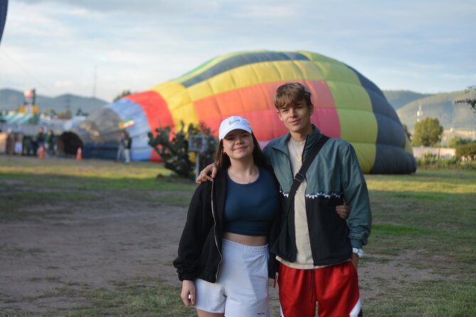 Balloon Flight with Cave Breakfast and CDMX Round Trip - Stop 1 at Explora México Teotihuacan: balloon inflation, coffee, and photos