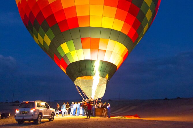 Dubai Hot Air Balloon Ride with Breakfast, Falconry & Camel Ride - Dubai Desert Conservation Reserve from the sky: wildlife and sunrise light