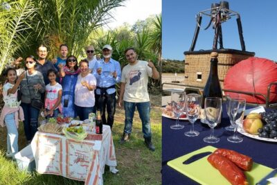 Exclusive Sunrise Hot Air Balloon Flight in Algarve _ JUST 2 - After landing: picnic breakfast, traditional food, and champagne toast