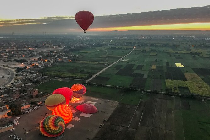 Hot air balloon ride in Luxor with hotel delivery service - Smooth Landing, Crew Care, and the Flight Certificate Keepsake