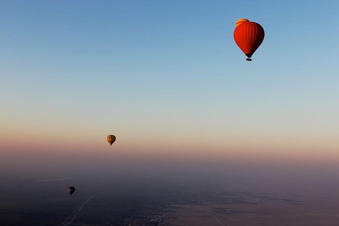 Luxor Hot Air Balloon Skyscope sunrise, temples, Nile watching - Landing Celebration, Snacks, and Getting Back to Luxor