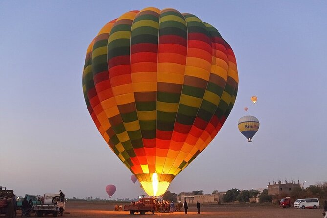Luxury Hot Air Balloon Ride Luxor, Egypt VIP Service - In the air over Luxor: temples, Nile, and the sunrise photo window