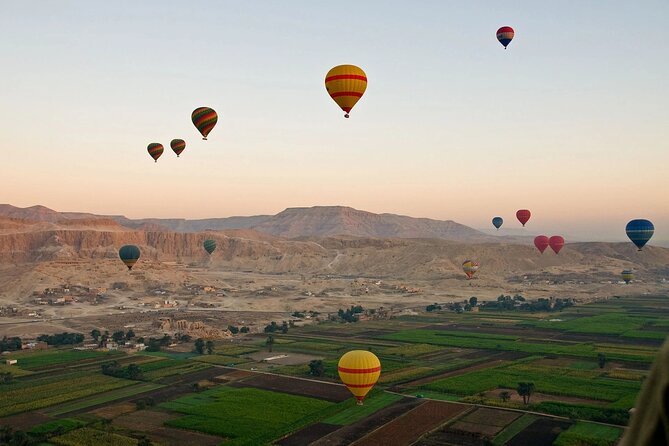 Private Luxor Overnight with Hot Air Balloon from Hurghada - East Bank First: Colossi of Memnon and Karnak
