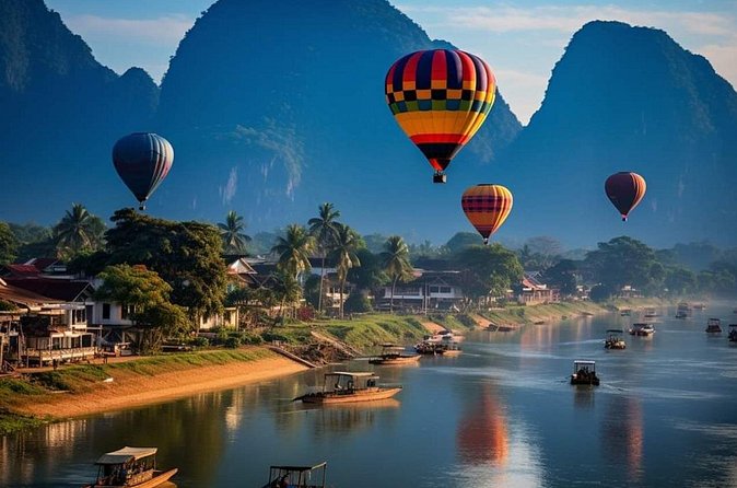 Vang Vieng Laos Hot Air Balloon Adventure Tour - What you’ll likely see from above: karst peaks, caves, villages, and a golden pagoda moment